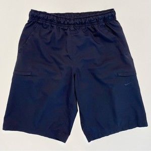 Nike The Athletic Dept Navy Blue Shorts Athletic Cargo Flat Front Medium Vintage